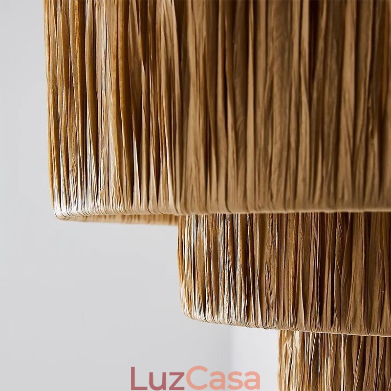 Luz pendente retrô country, abajur de corda de papel multicamadas, abajur de teto