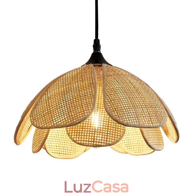 Luminária pendente de vime Luminária de teto retrô de vime