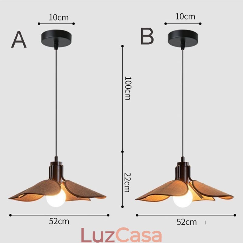 Luminária pendente nórdica estilo wabi sabi abajur de tecido luz de teto decorativa