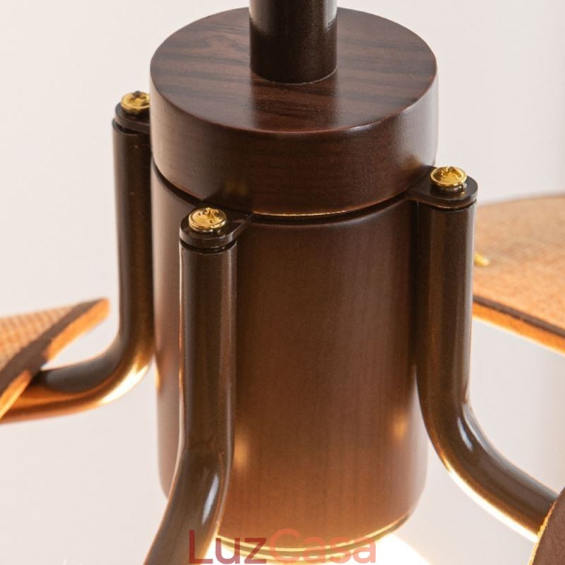 Luminária pendente nórdica estilo wabi sabi abajur de tecido luz de teto decorativa