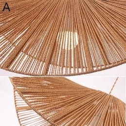 Retro Pendant Light Criativo Wabi Sabi Chapéu de Palha Corda de Cânhamo Luz de Teto