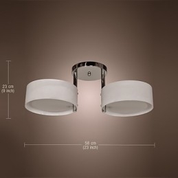 Lustre moderno contemporâneo de metal cromado com montagem embutida