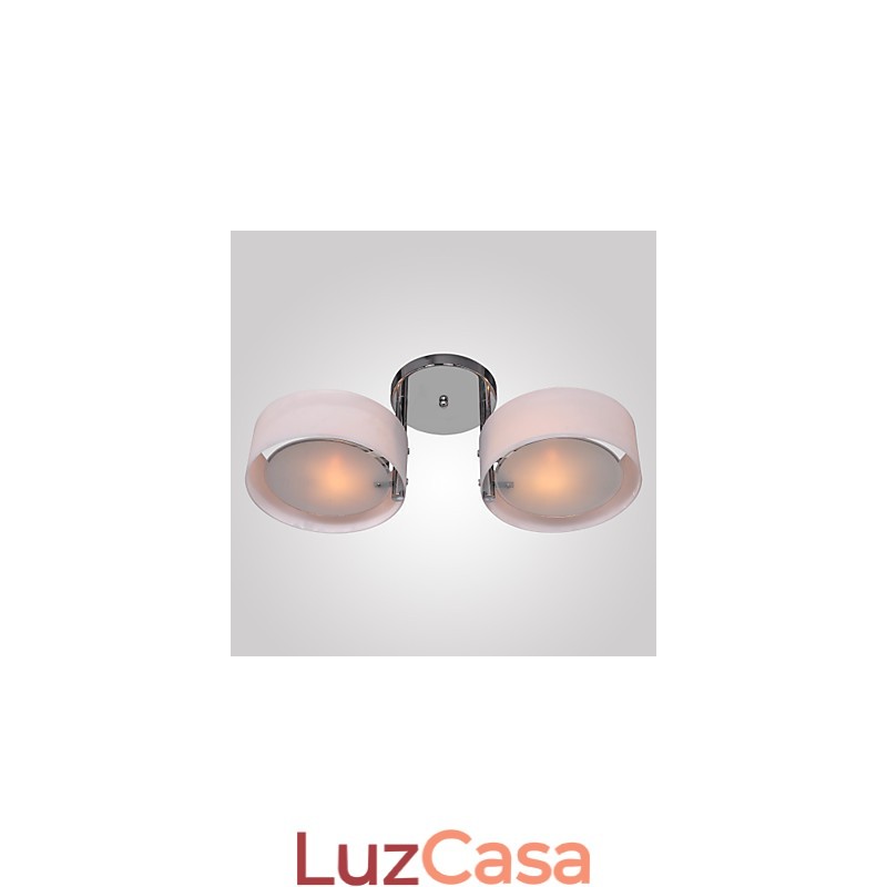Lustre moderno contemporâneo de metal cromado com montagem embutida