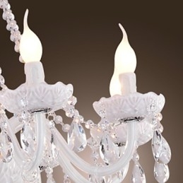 Lustre Cristal Branco Modern Living 8 Luzes