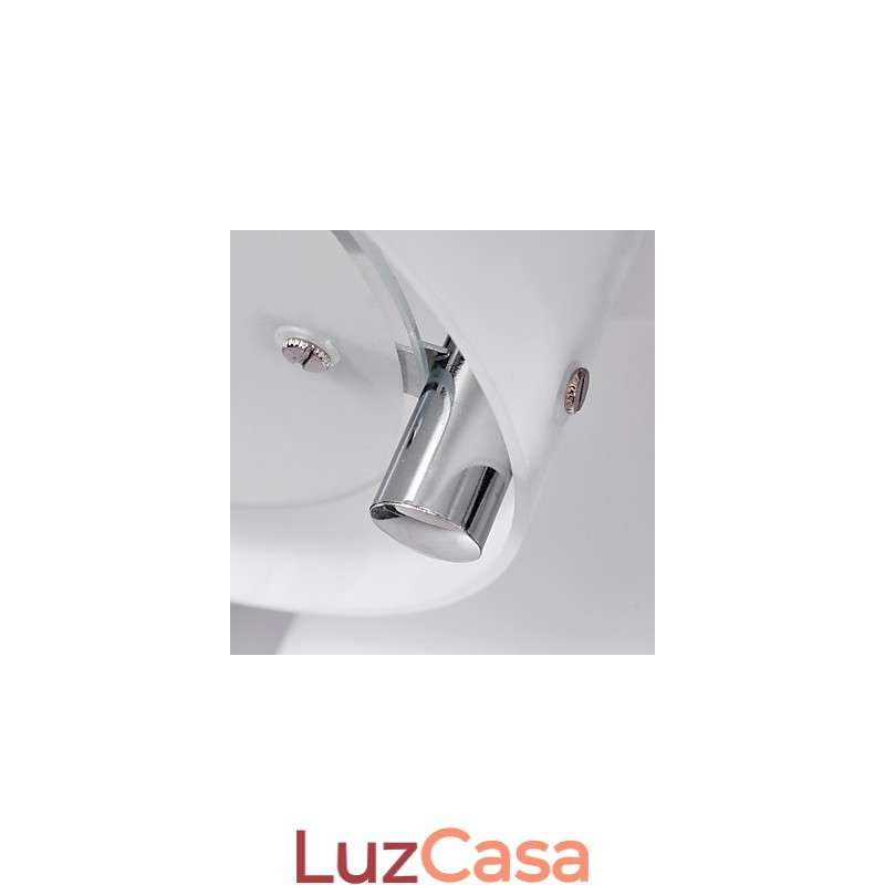 Lustre moderno contemporâneo de metal cromado com montagem embutida