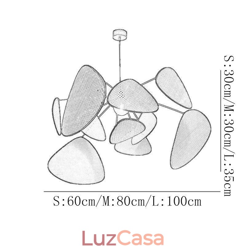 Luminária pendente natural simples feita à mão luminária de teto