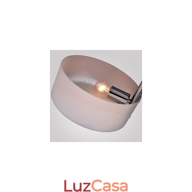 Lustre moderno contemporâneo de metal cromado com montagem embutida