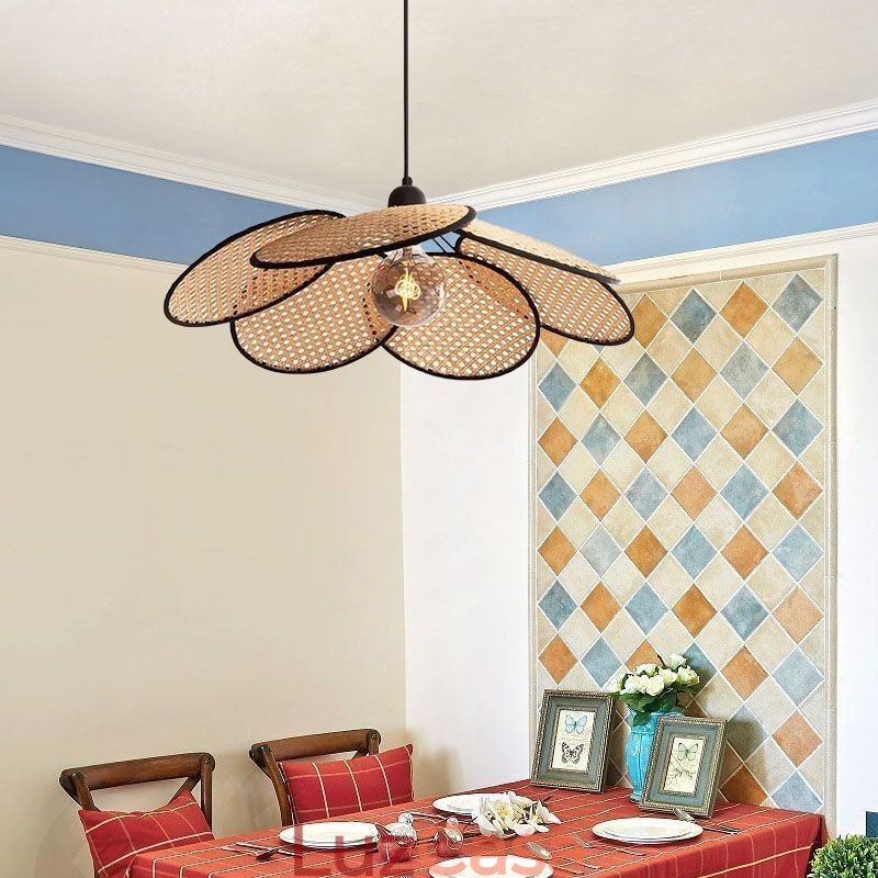 Luminária pendente natural simples feita à mão