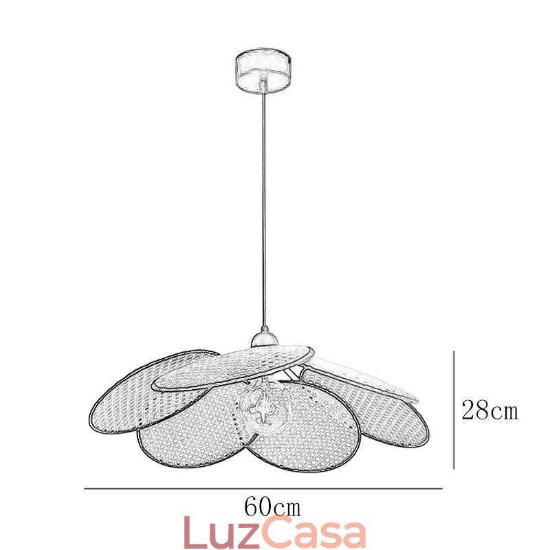 Luminária pendente natural simples feita à mão