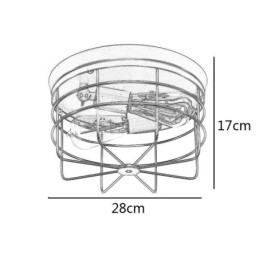 Luminária de teto industrial de gaiola de metal rústica embutida