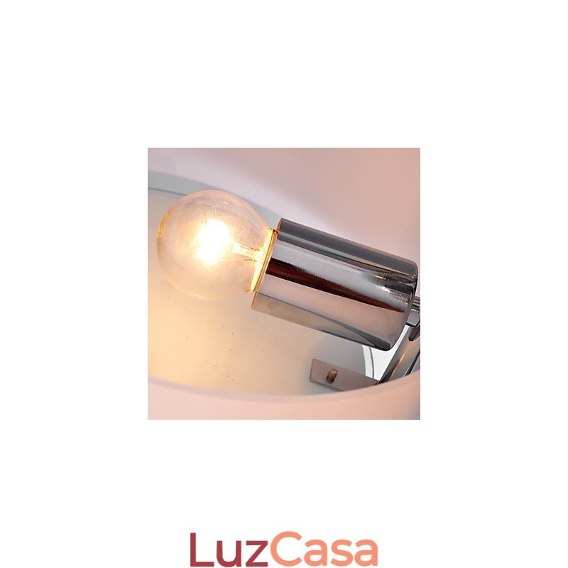 Lustre moderno contemporâneo de metal cromado com montagem embutida