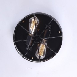 Luminária de teto industrial de gaiola de metal rústica embutida