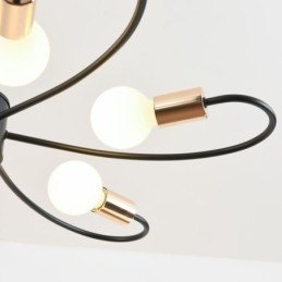 Lustre Rústico 6 Luzes Pétalas Clássicas Luz Pendente de Teto