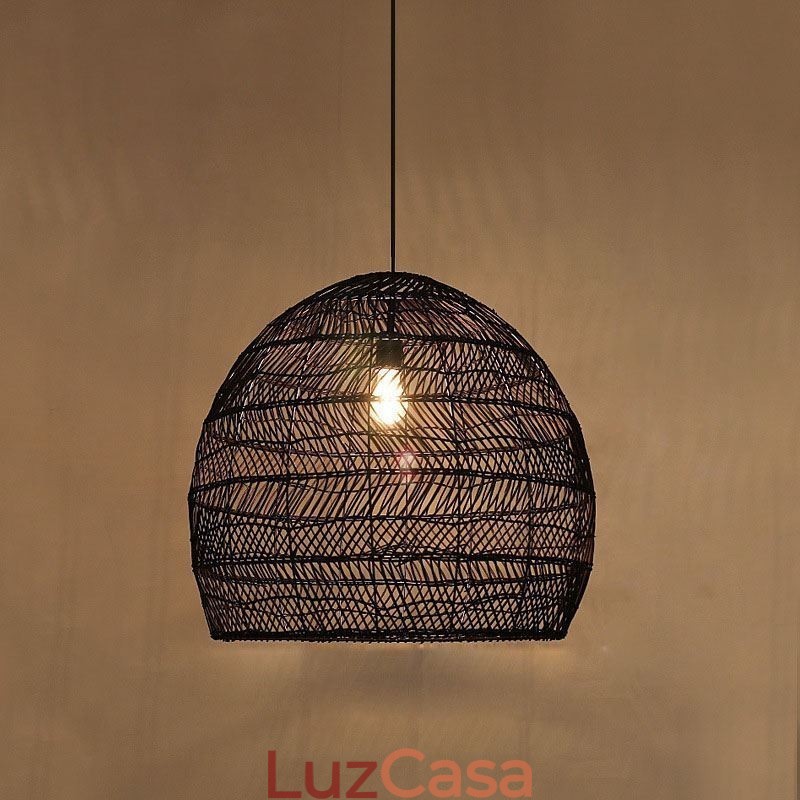Luz pendente tecida à mão Luz suspensa de vime Fazenda