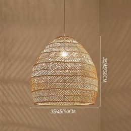 Luz pendente tecida à mão Luz suspensa de vime Fazenda