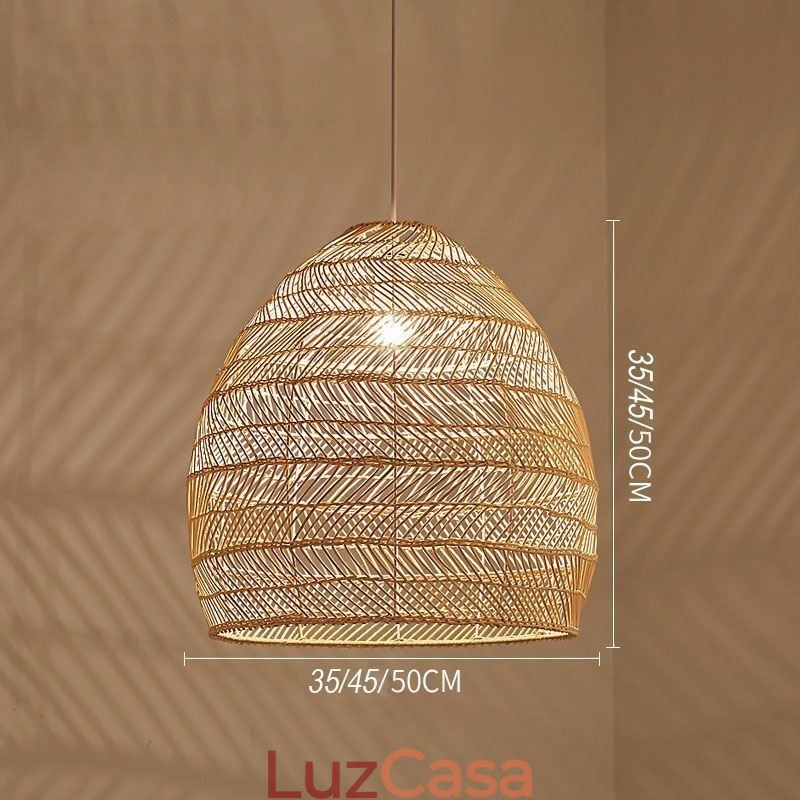 Luz pendente tecida à mão Luz suspensa de vime Fazenda