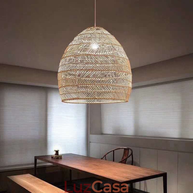 Luz pendente tecida à mão Luz suspensa de vime Fazenda
