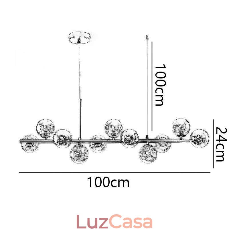 Luminária pendente Magic Beans Luminária de teto de vidro molecular