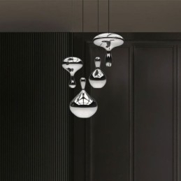 Luminária pendente criativa moderna, simples, de vidro galvanizado, pequena, de teto