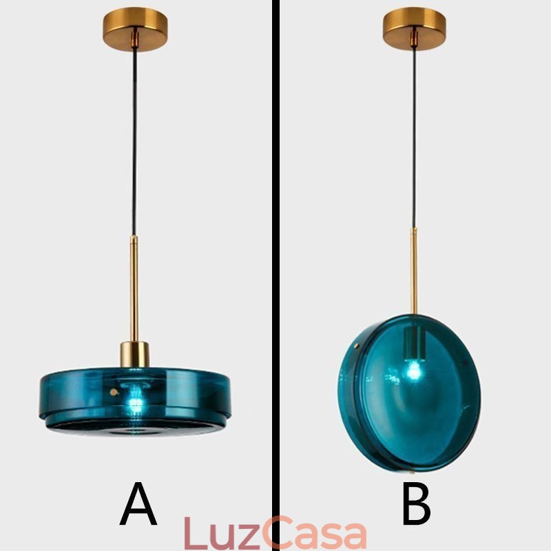Luminária pendente de vidro redonda para bolo, moderna, minimalista, de ferro forjado, para teto