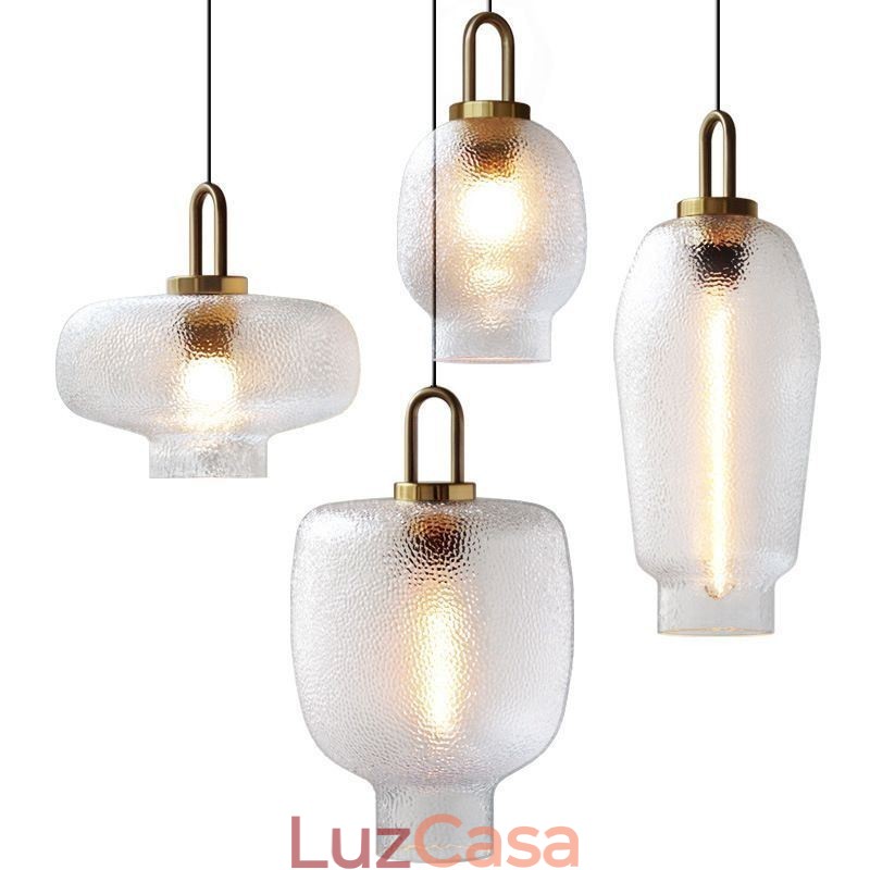 Luminária pendente de vidro fosco, moderna, minimalista, de ferro forjado, para teto