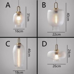 Luminária pendente de vidro fosco, moderna, minimalista, de ferro forjado, para teto
