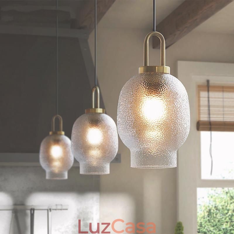 Luminária pendente de vidro fosco, moderna, minimalista, de ferro forjado, para teto