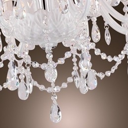 Lustre Cristal Branco Modern Living 8 Luzes