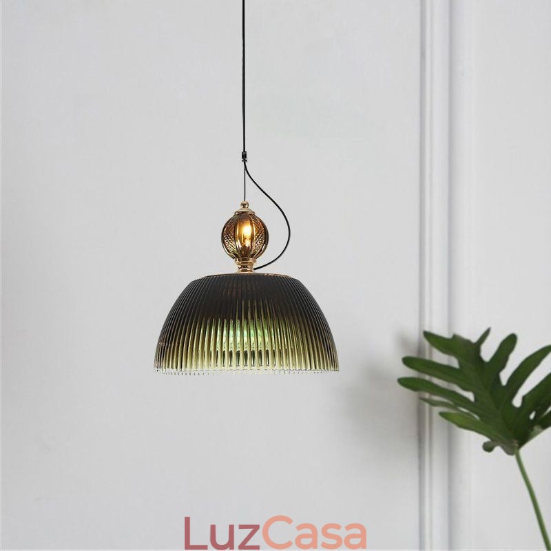 Saia plissada Vidro Pendente Luz Moderna Minimalista Ferro Forjado Pequena Luz de Teto