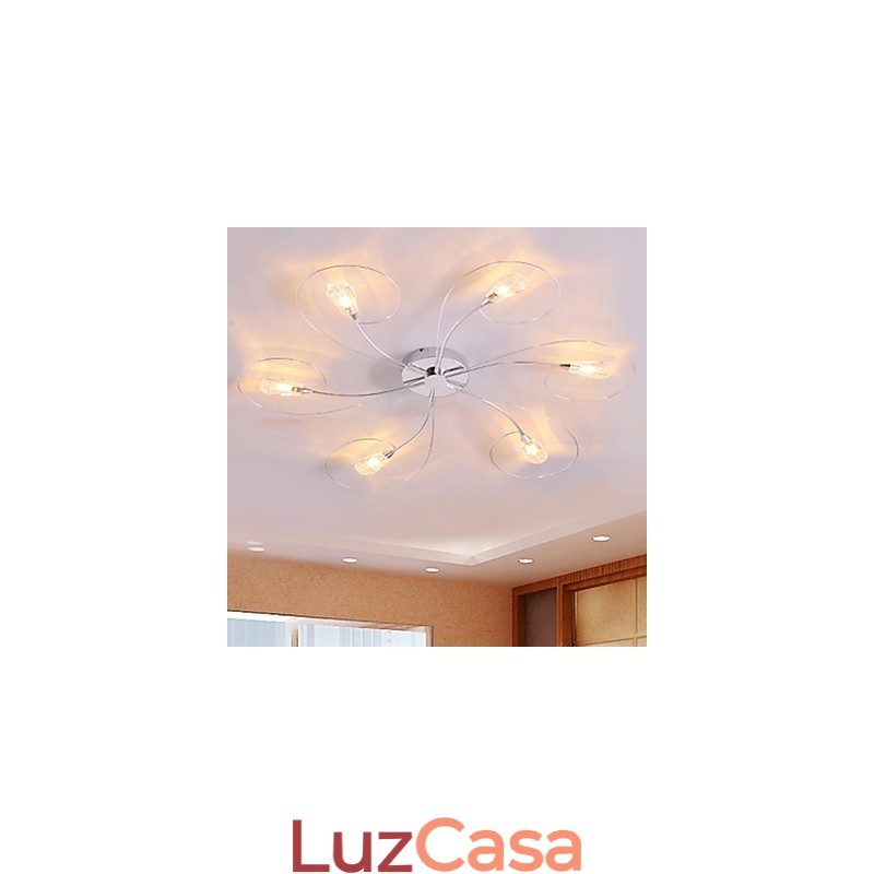 Lustre moderno contemporâneo galvanizado montagem embutida