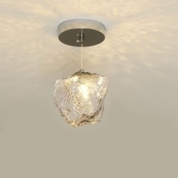Luminária pendente de vidro, luminária decorativa retrô, abajur em formato de cubo de gelo