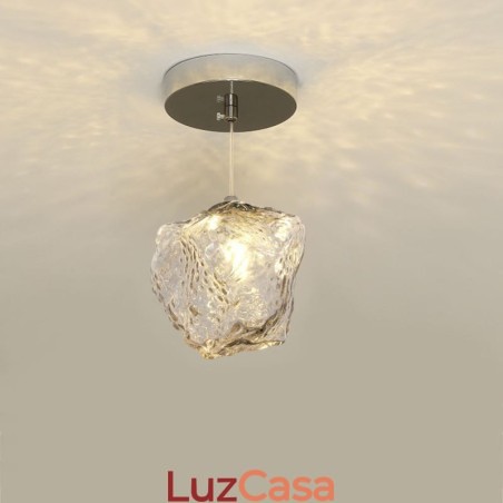 Luminária pendente de vidro, luminária decorativa retrô, abajur em formato de cubo de gelo Luminária pendente de vidro, luminária decorativa retrô, abajur em formato de cubo de gelo
