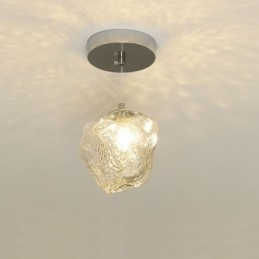 Luminária pendente de vidro, luminária decorativa retrô, abajur em formato de cubo de gelo