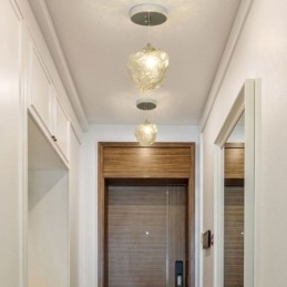 Luminária pendente de vidro, luminária decorativa retrô, abajur em formato de cubo de gelo