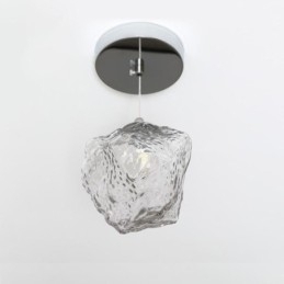 Luminária pendente de vidro, luminária decorativa retrô, abajur em formato de cubo de gelo