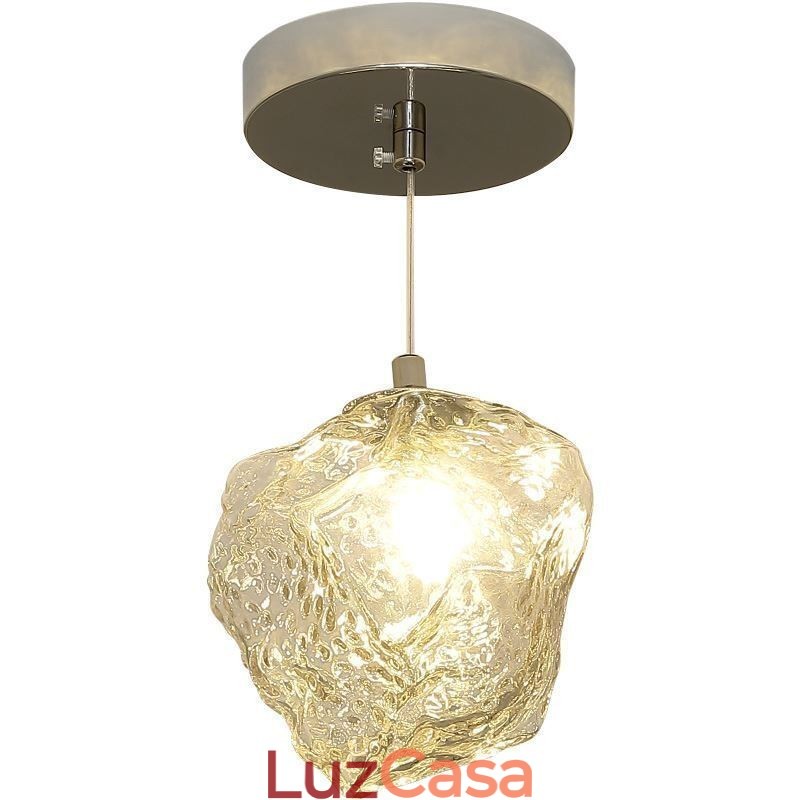 Luminária pendente de vidro, luminária decorativa retrô, abajur em formato de cubo de gelo
