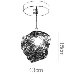 Luminária pendente de vidro, luminária decorativa retrô, abajur em formato de cubo de gelo