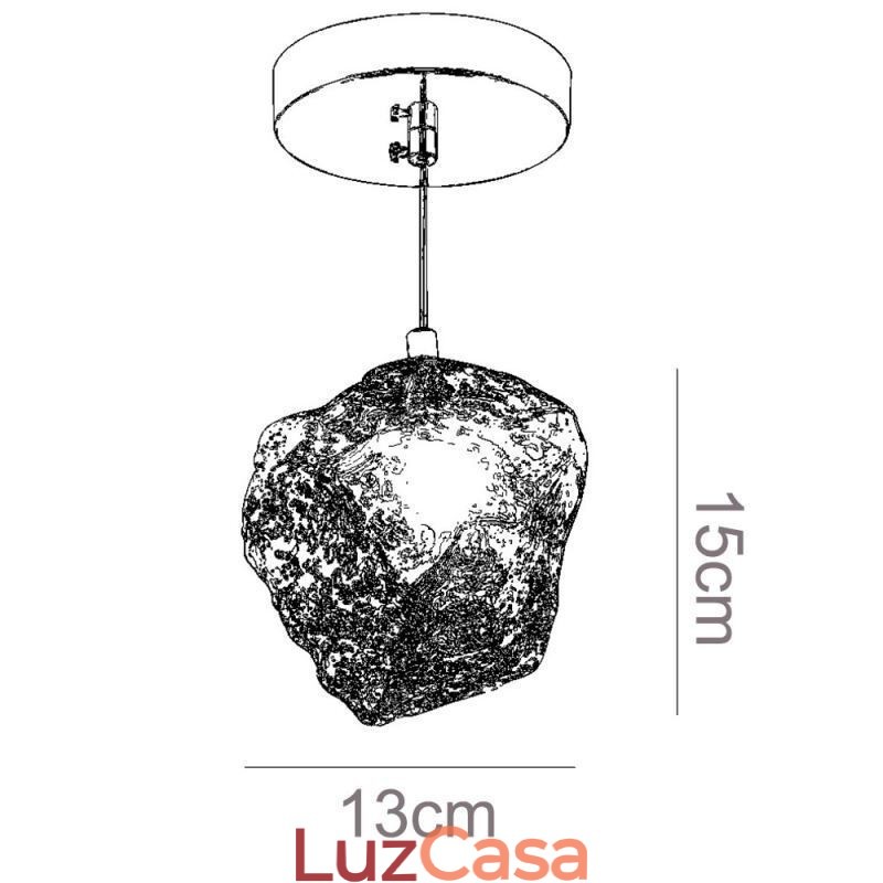 Luminária pendente de vidro, luminária decorativa retrô, abajur em formato de cubo de gelo