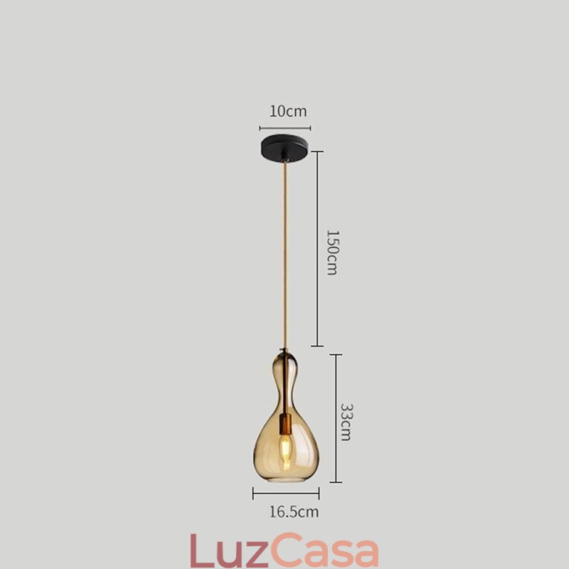 Luminária pendente de vidro nórdico, abajur âmbar, luminária de teto