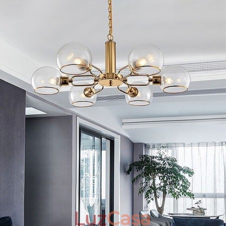 Luminária pendente de vidro moderna e minimalista em ferro forjado Luminária pendente de vidro moderna e minimalista em ferro forjado