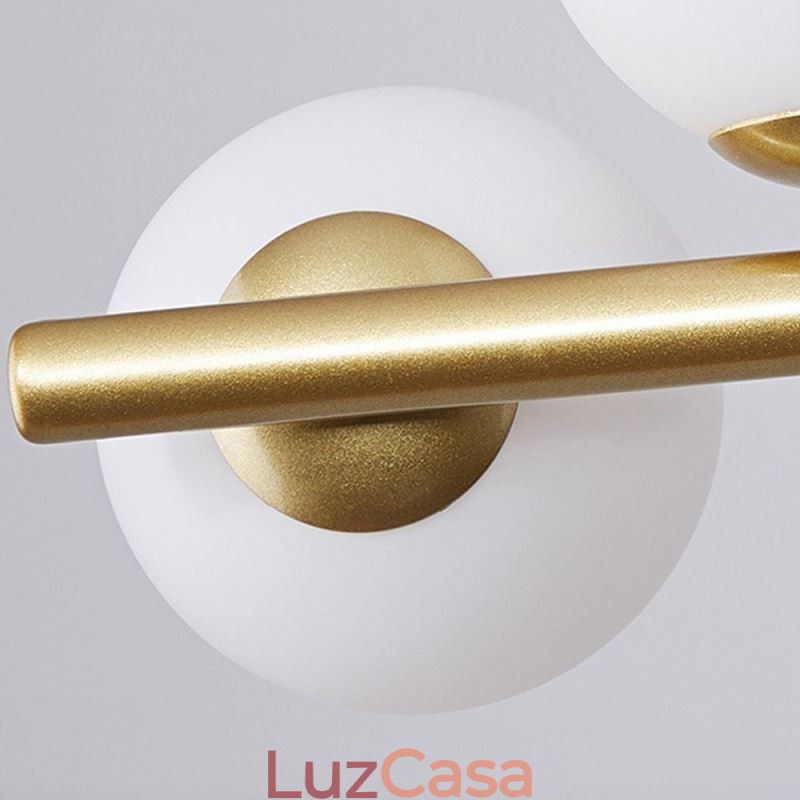 Luminária pendente moderna e simples, luminária de teto de vidro em ferro forjado molecular, com feijões mágicos