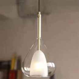 Pendente moderno minimalista luzes de teto de vidro duplo