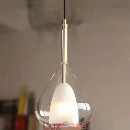 Pendente moderno minimalista luzes de teto de vidro duplo Pendente moderno minimalista luzes de teto de vidro duplo