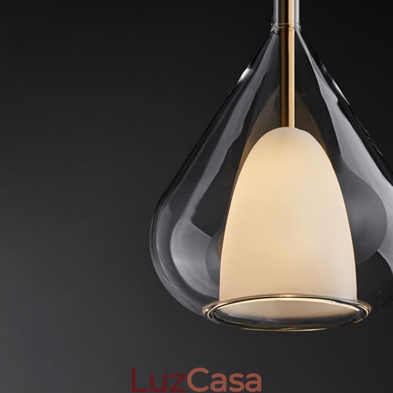 Pendente moderno minimalista luzes de teto de vidro duplo