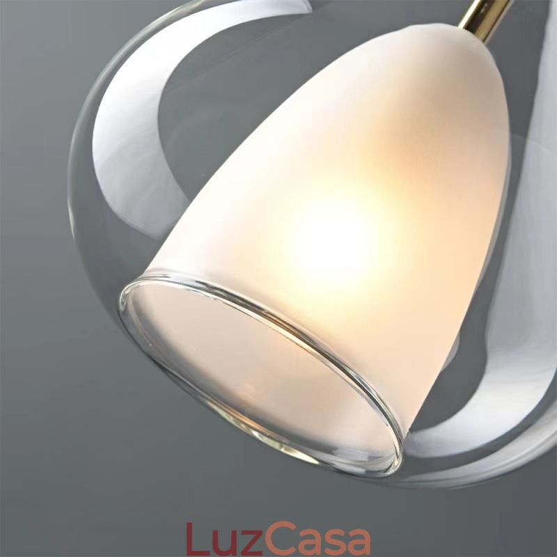 Pendente moderno minimalista luzes de teto de vidro duplo