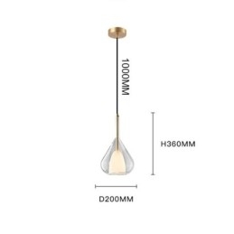 Pendente moderno minimalista luzes de teto de vidro duplo