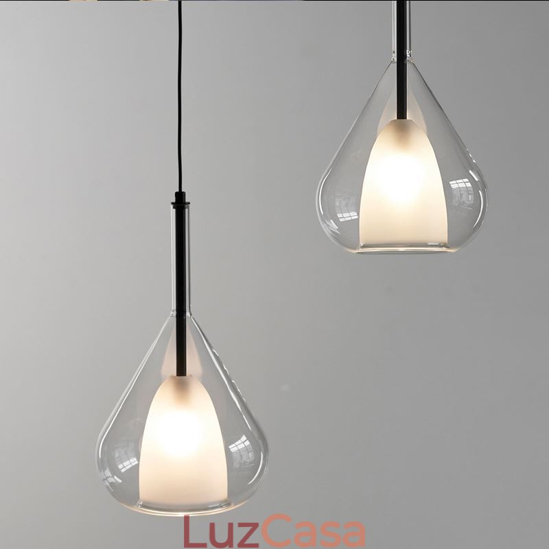 Pendente moderno minimalista luzes de teto de vidro duplo
