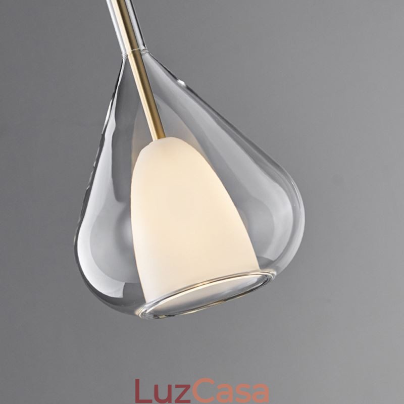 Pendente moderno minimalista luzes de teto de vidro duplo