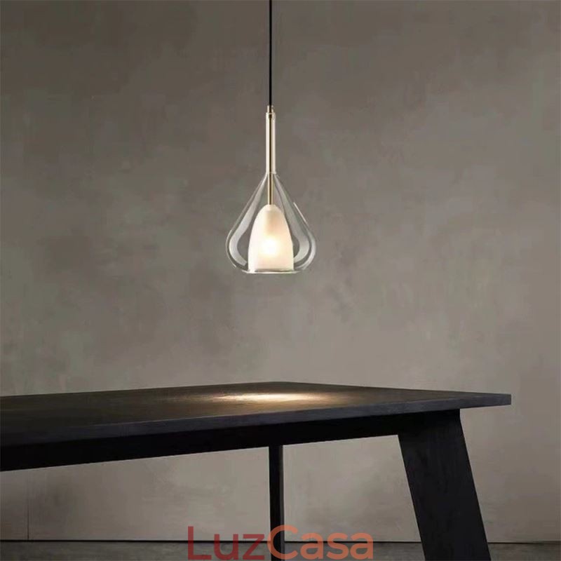 Pendente moderno minimalista luzes de teto de vidro duplo