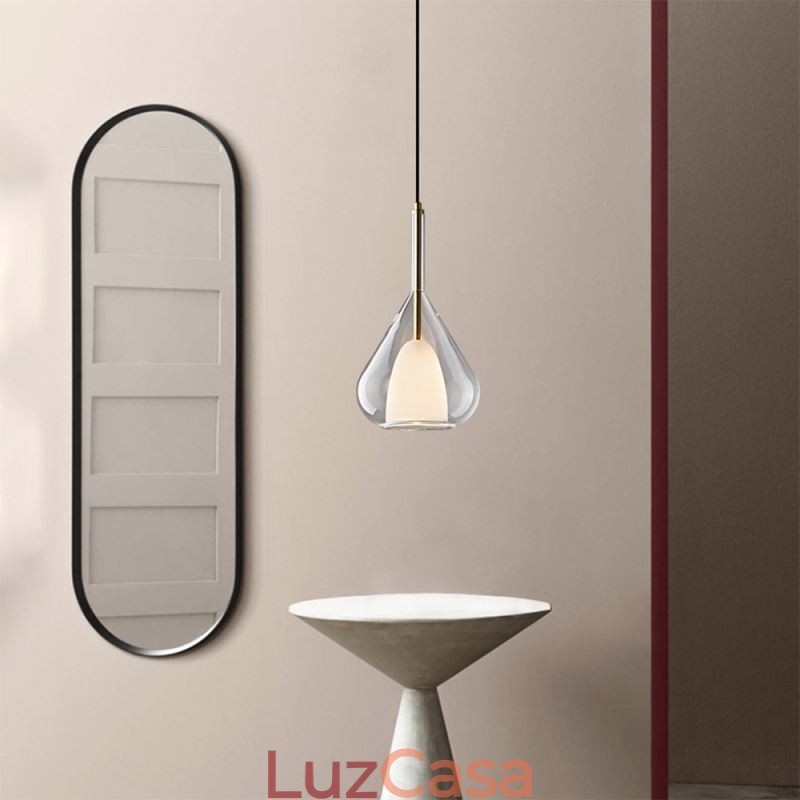 Pendente moderno minimalista luzes de teto de vidro duplo